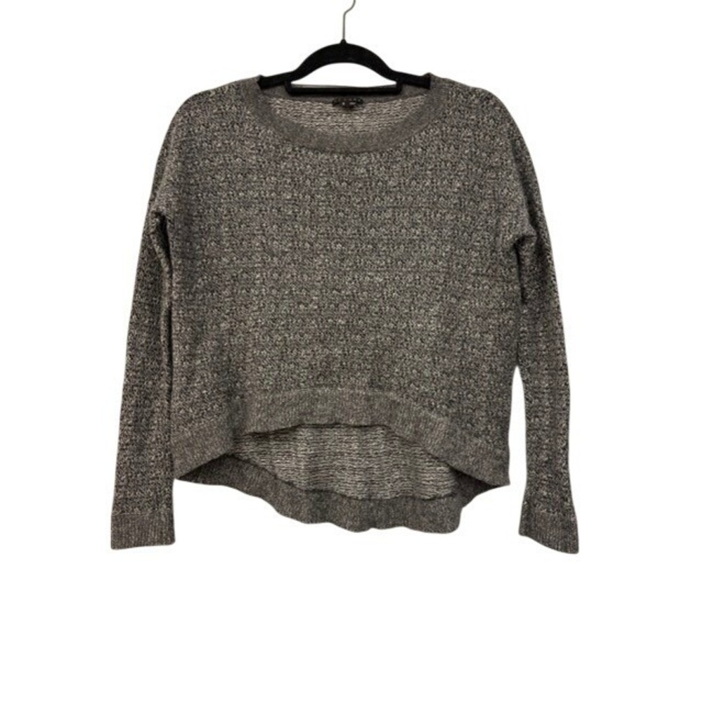 Theory Women Textured Knit Sweater Long Sleeve Pullover Gray Size Medium